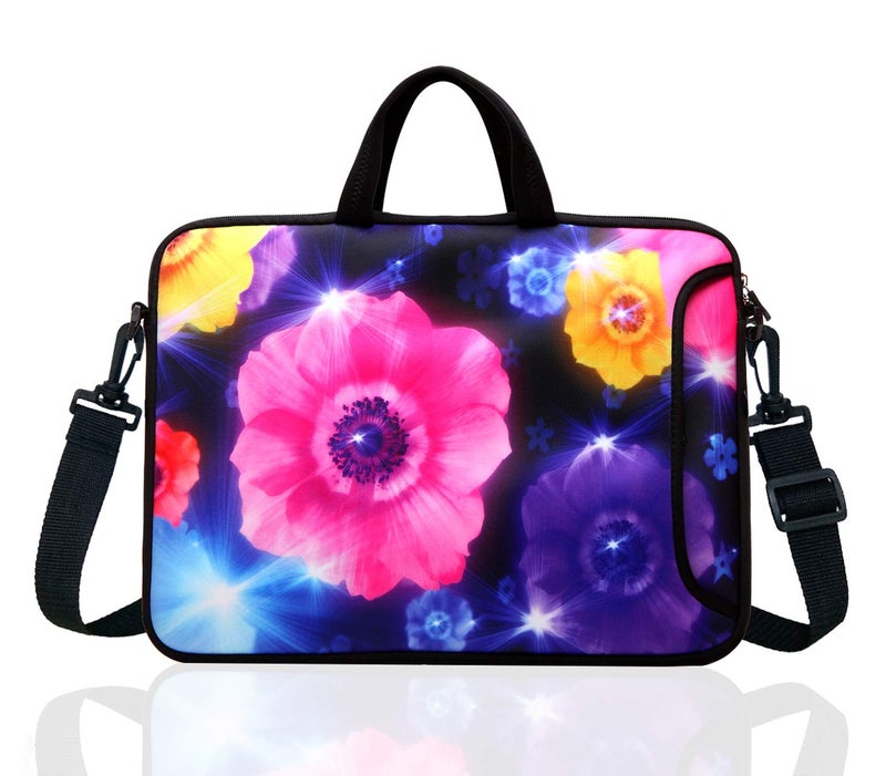TAIDY 15.6-Inch Laptop Shoulder Bag Case Sleeve For 14 15" 15.6 Inch HP/Dell/Lenovo Colourful Flower - Image 1